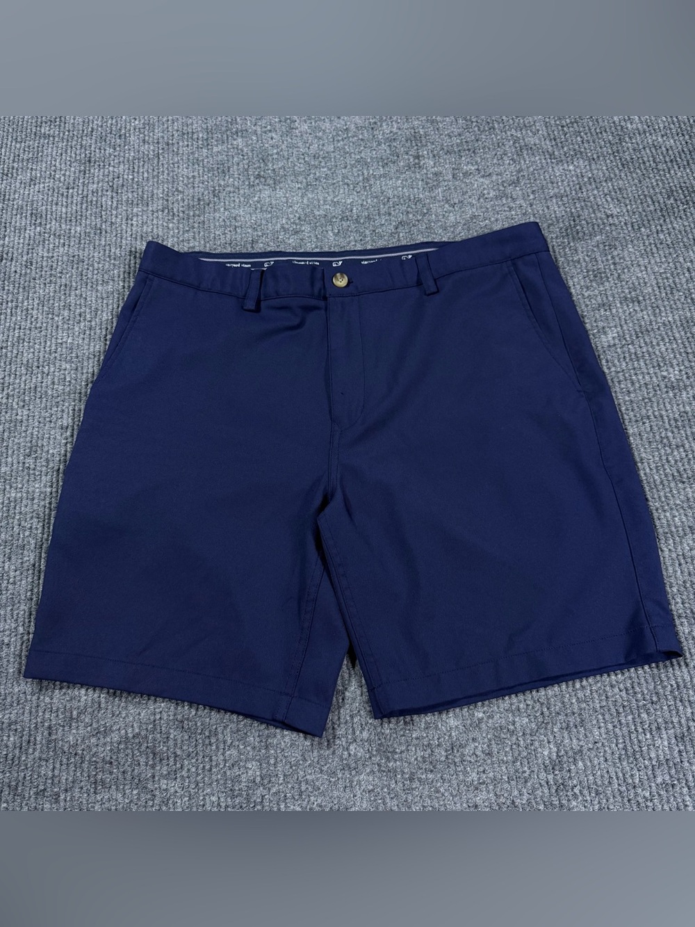 Vineyard Vines Links Shorts Mens 38 Navy Golf Performance Wicking Stretch Chino